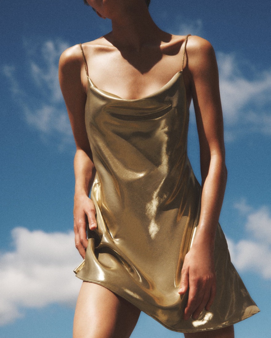 Zara Metallic Gold Mini Dress by Zara - Pickle