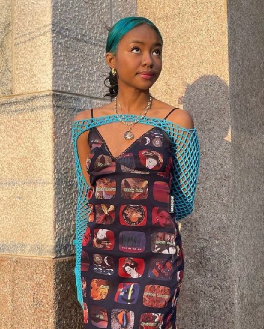 Isa Boulder Blue Map Gloves Bolero Thing by Isa Boulder - Pickle