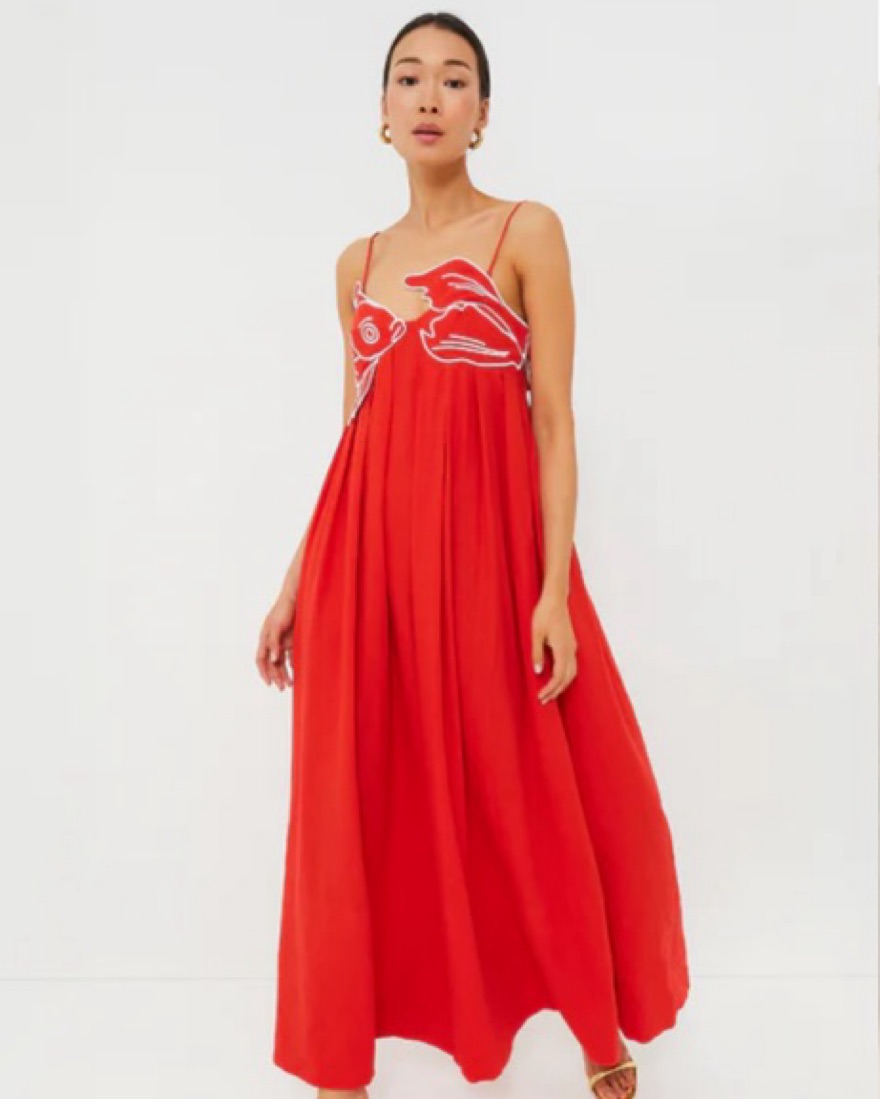 Farm Rio Red Fish Maxi Dress by Farm Rio - Pickle