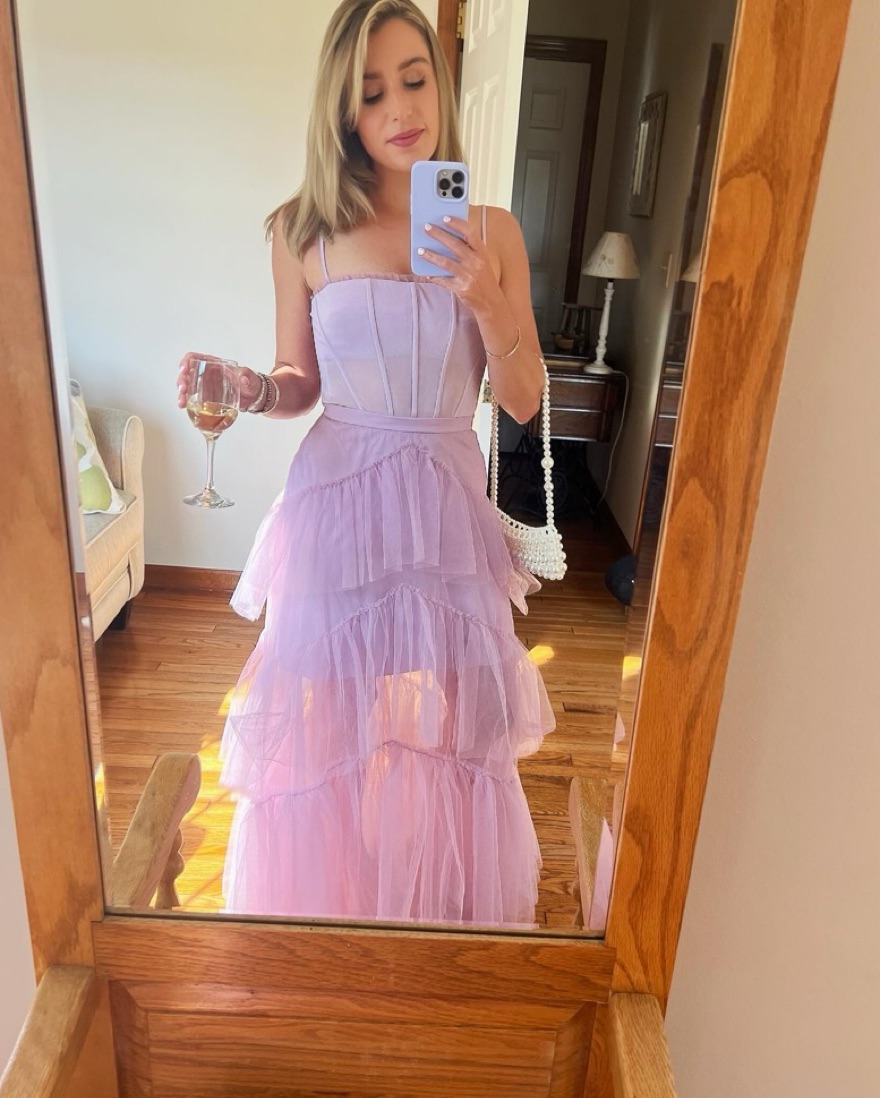 BCBGMAXAZRIA Corset Tulle Gown in Orchid by BCBG Maxazria - Pickle