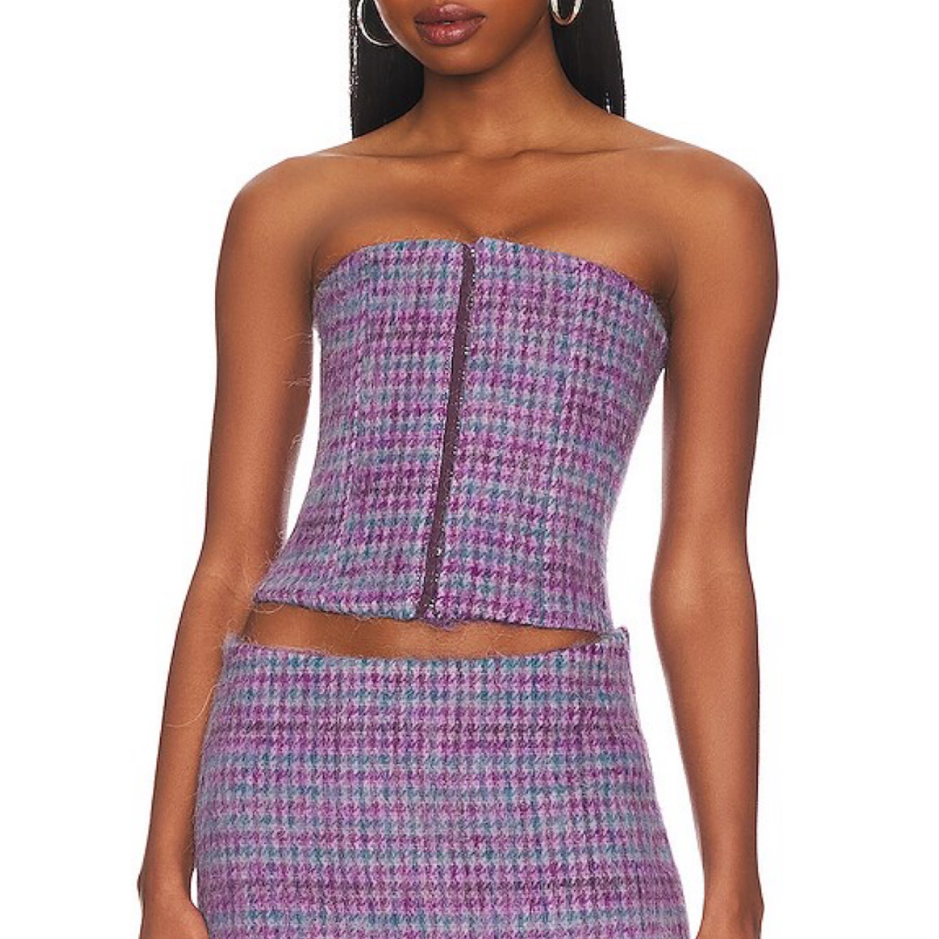 Guizio Plaid Corset Top Purple & Blue💜 by Danielle Guizio - Pickle