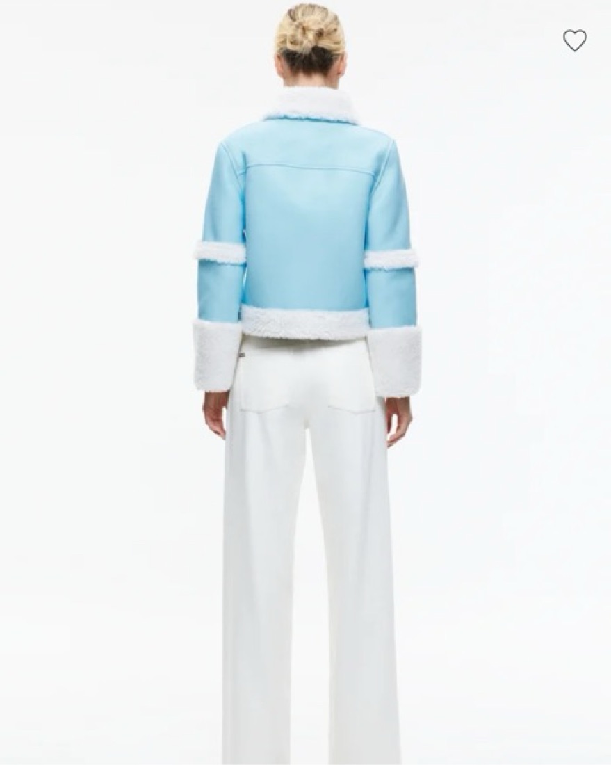 Alice & Olivia Blue Leather Jacket by Alice & Olivia - Pickle