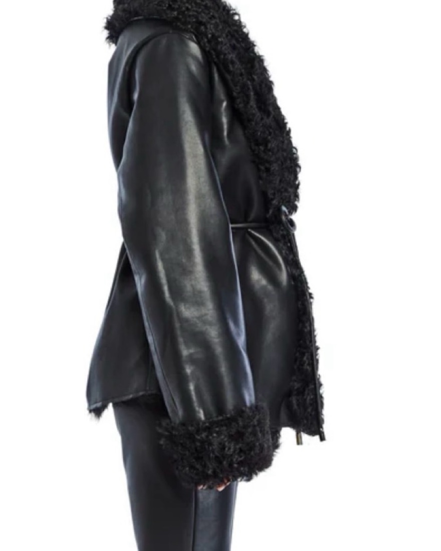 SER.O.YA Roxanne Vegan Leather Coat by SER.O.YA - Pickle