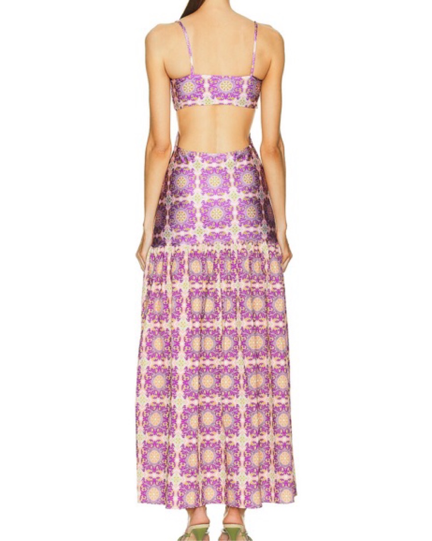 Masqueradeティモリス Exotic Coral Cut Out Long Dress by ADRIANA DEGREAS - Pickle