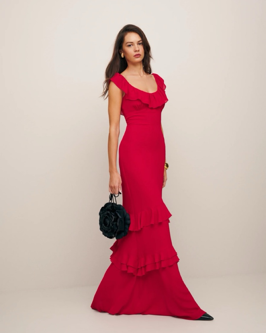 Refomation Tripoli Dress In Cherry by Reformation - Pickle