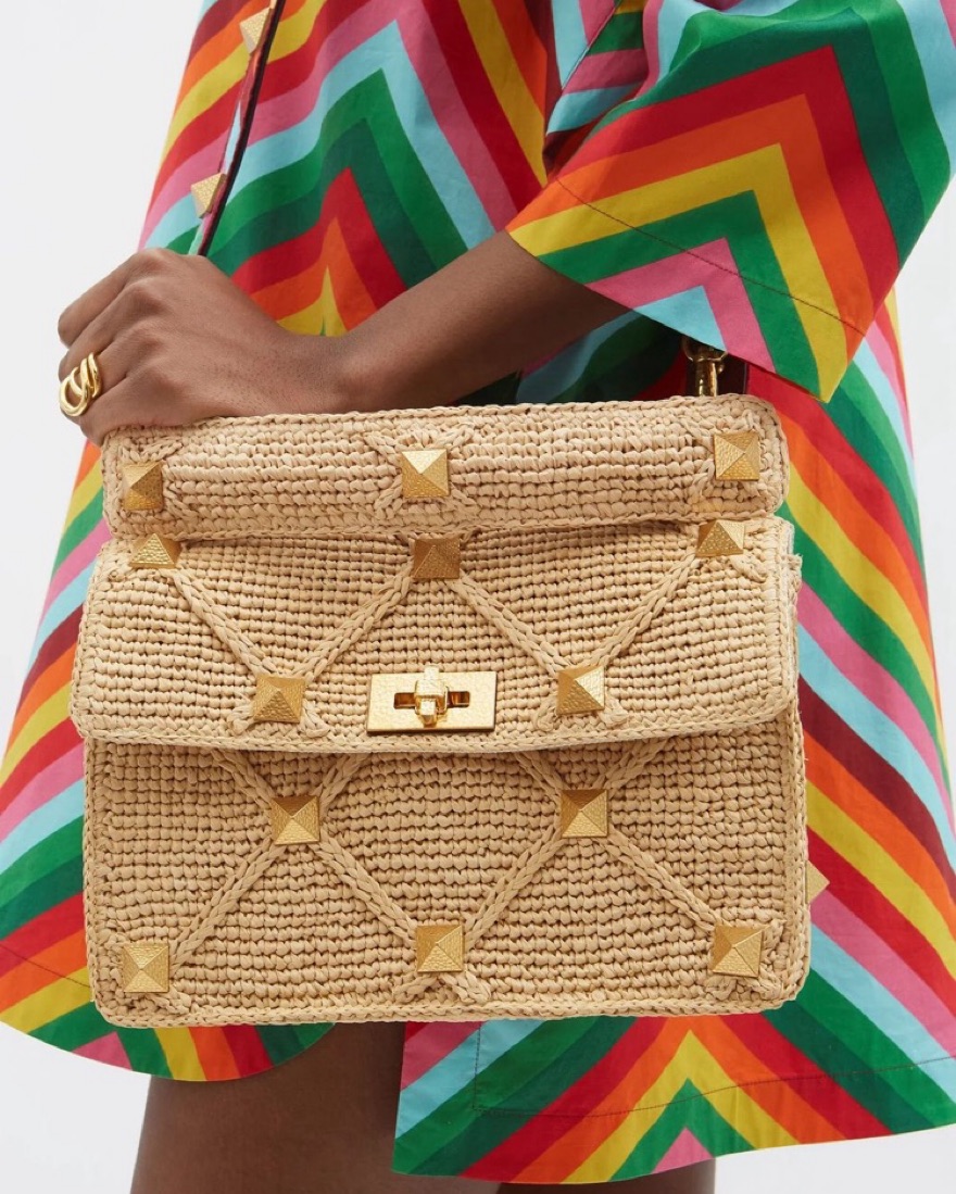 Valentino Crochet Rockstud Crossbody by Valentino - Pickle