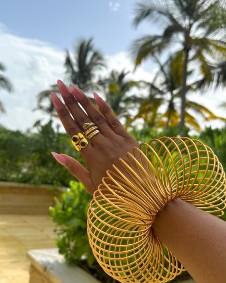 Gold Bangle from Khoi by KHOI - Pickle