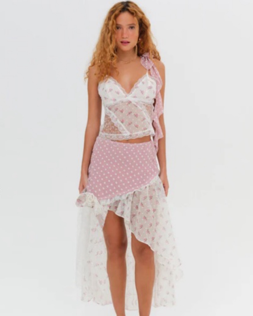 For Love & Lemons Francine Top + Skirt by For Love & Lemons - Pickle