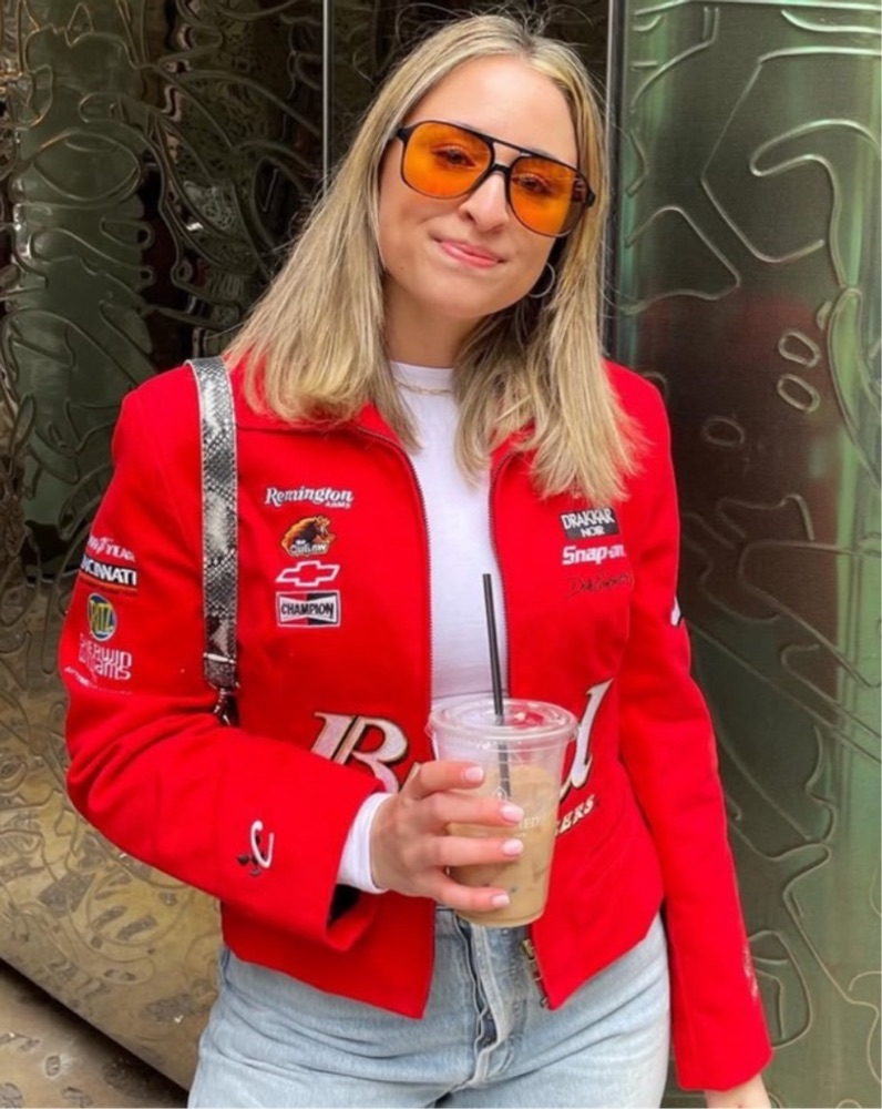 Vintage Red Budweiser Racing Jacket by Vintage - Pickle