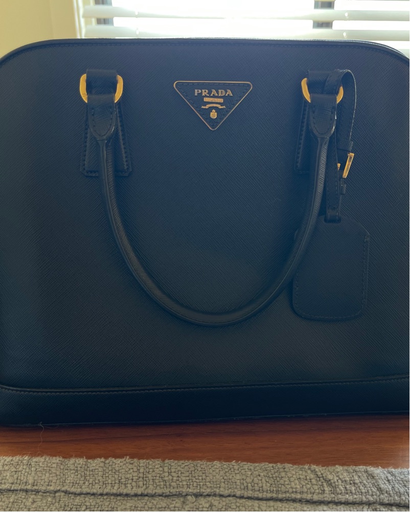 Prada Black Saffiano Leather Dome Bag by Prada - Pickle