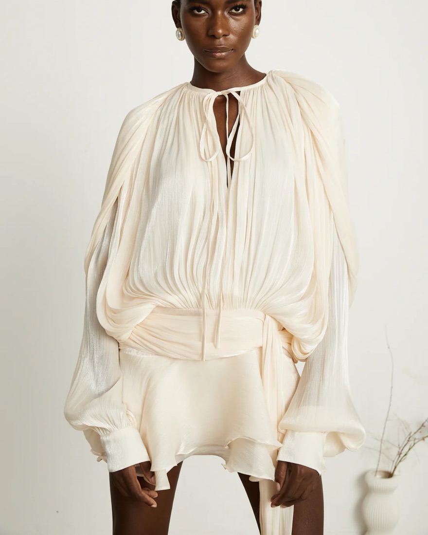 Miss Rosier Draped Dress by Miss Rosier - Pickle