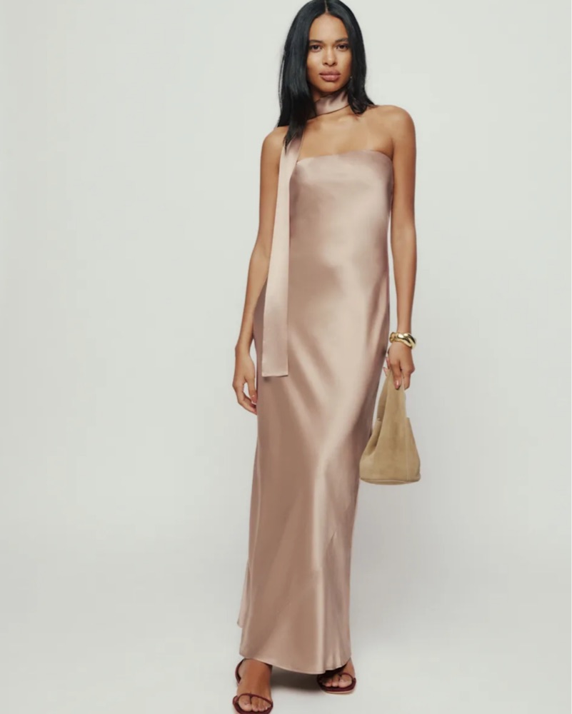 Reformation Oren Dress With Scarf by Reformation - Pickle