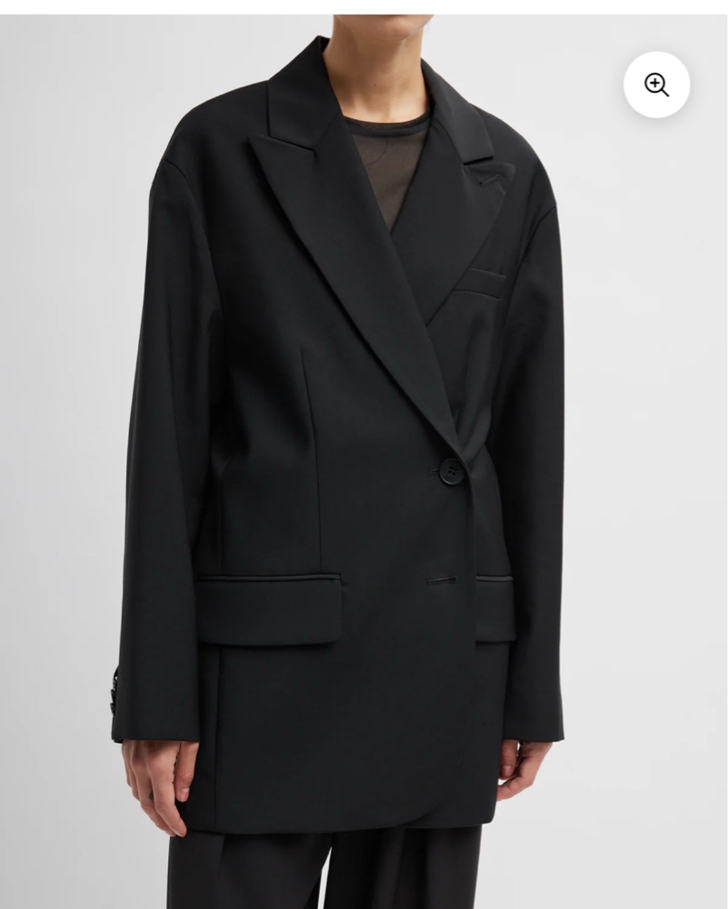 Tibi Tropical Wool Liam Blazer - Navy by Tibi - Pickle