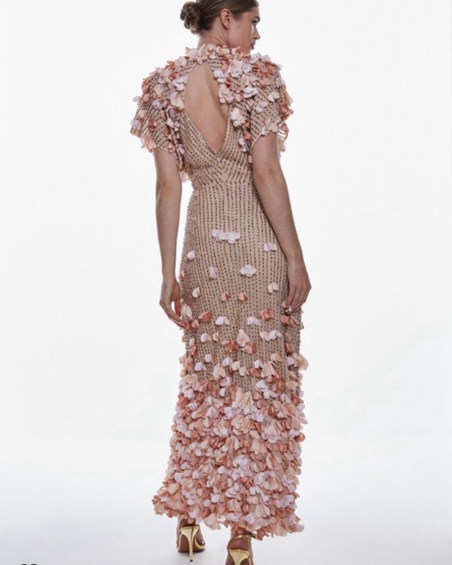 Pink 3D Floral Karen Millen Dress by Karen Millen - Pickle