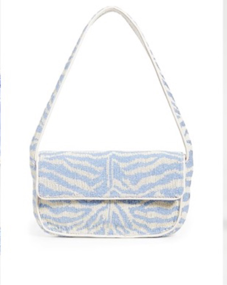 STAUD(スタウド) ショルダーバッグ - ライトブルー×アイボリー ゼブラ レザー Satud Tommy Bag by Staud - Pickle