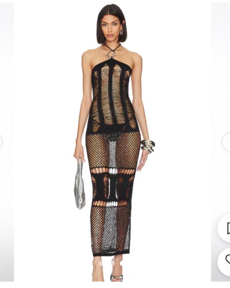 A*】様 【最終値下げ！！】Trend Dress Code(トレコード)ロング Jaded London Long Black Crochet Dress by Jaded London - Pickle