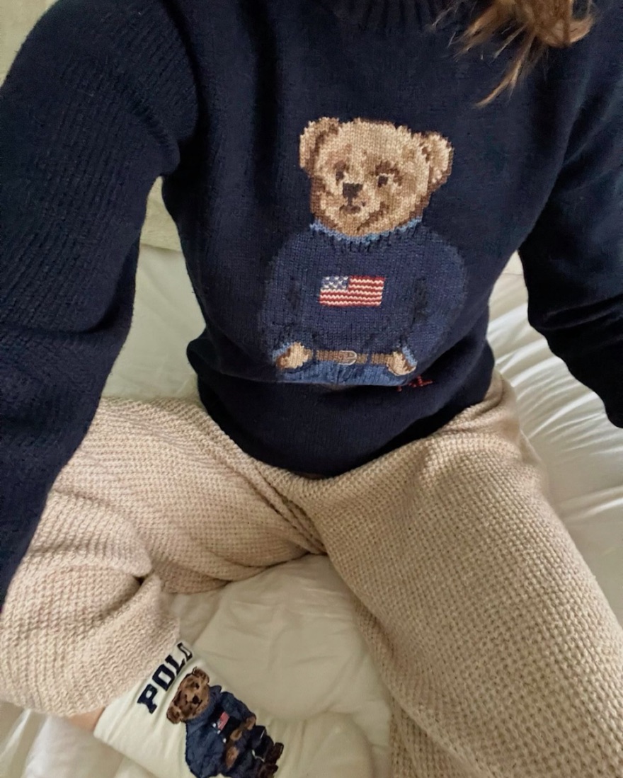 Polo Ralph Lauren Bear Flag Sweater by Polo Ralph Lauren - Pickle