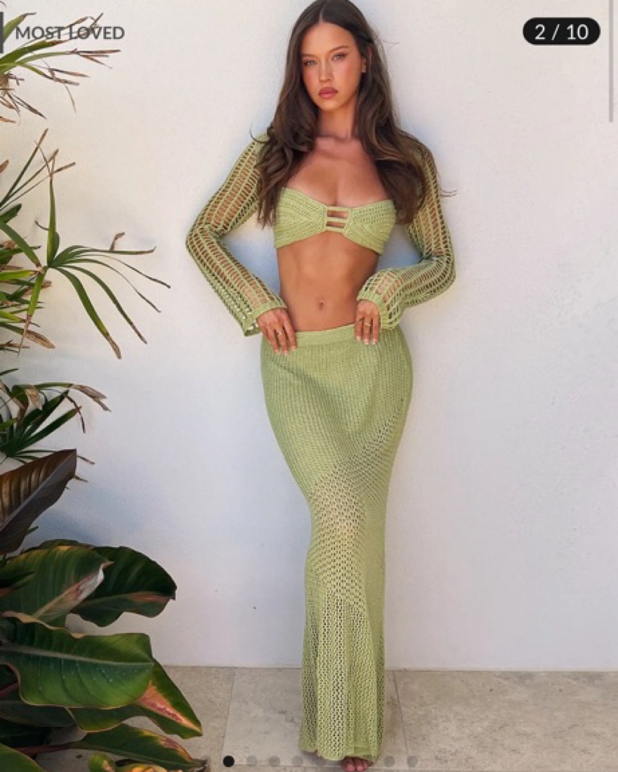 Tiger Mist CROCHET MACAULEY SKIRT ONLY by Tigermist - Pickle