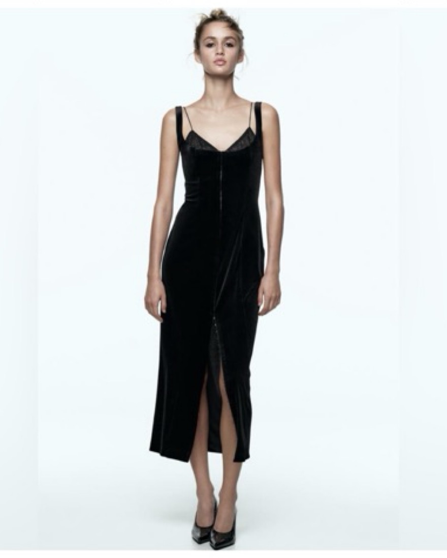 Zara Velvet Corset Midi Dress by Zara - Pickle