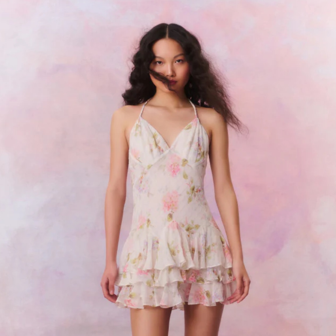 Love Shack Fancy Adrinette Chiffon Dress by LoveShackFancy - Pickle
