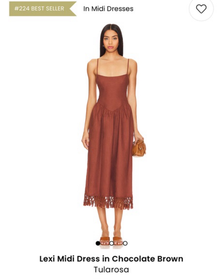 Tularosa Midi Dress in Chocolate Brown by Tularosa - Pickle