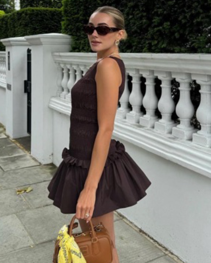 Garden Kisses Shirred Mini Dress - Choco by Peppermayo - Pickle