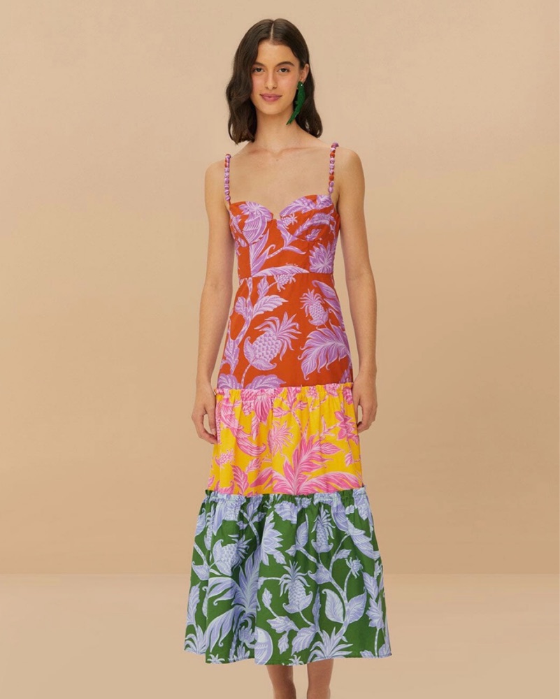 Farm Rio Floral Midi Dress by Farm Rio - Pickle