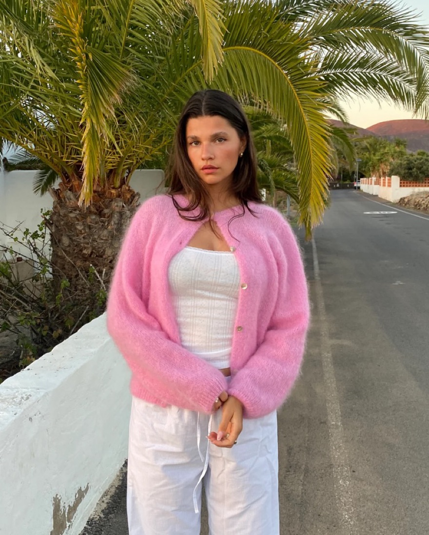 Pienpino Viral Pink Mohair Cardigan by Pienpino - Pickle