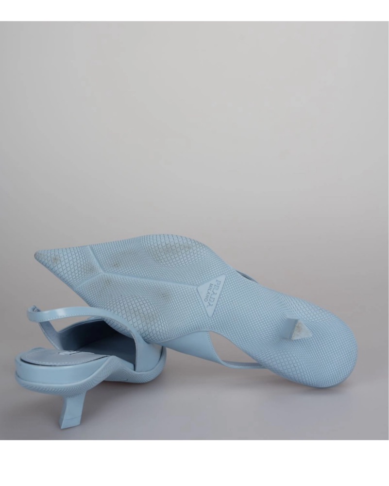 Prada Blue Leather Slingback Pumps by Prada - Pickle