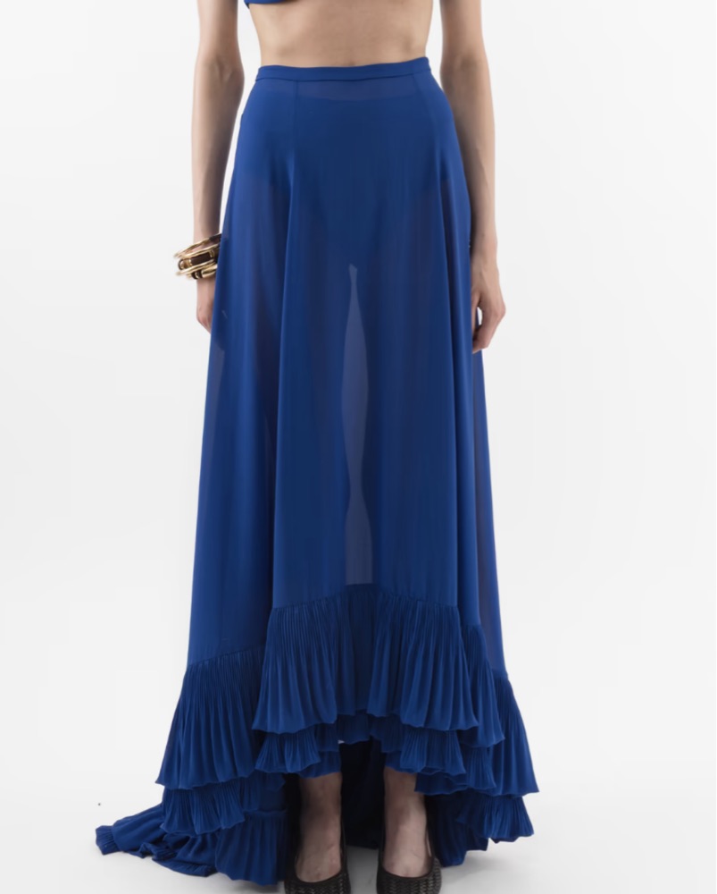 Arakii Blue Ruffle Maxi Skirt by Arakii - Pickle