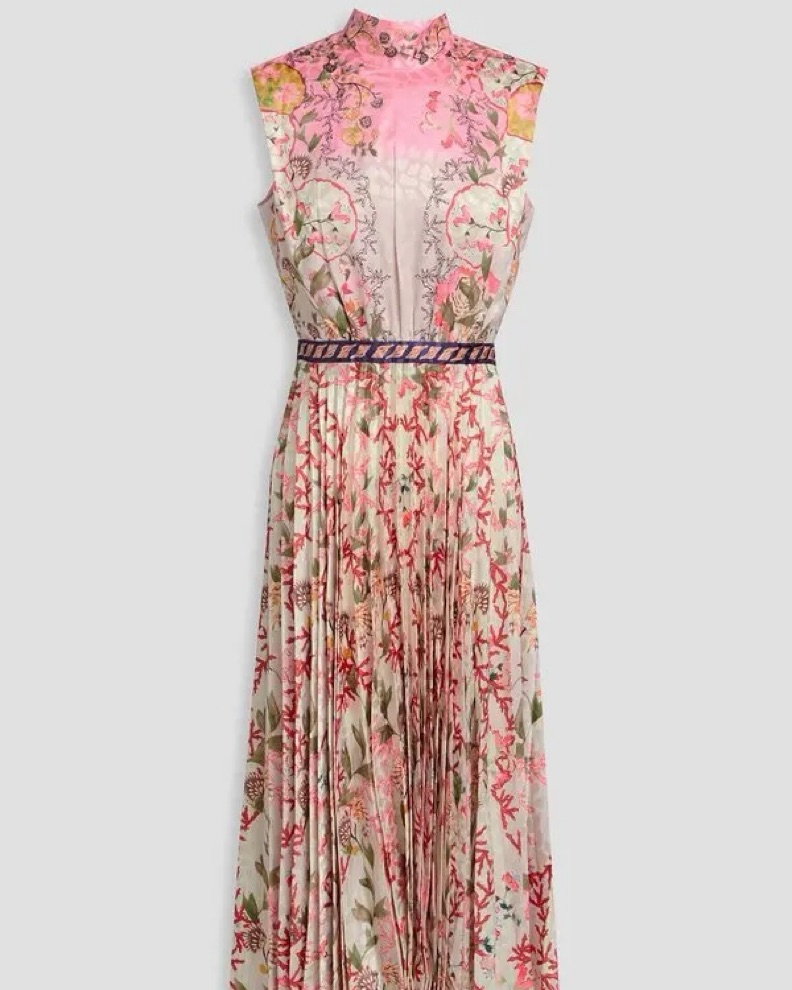 SALONI Fleur Pleated Satin Jacquard by SALONI - Pickle