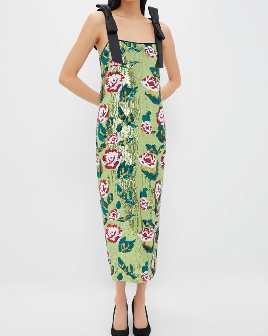 Tuckernuck Floral Sequin Roxy Dress XS/S by Tuckernuck - Pickle