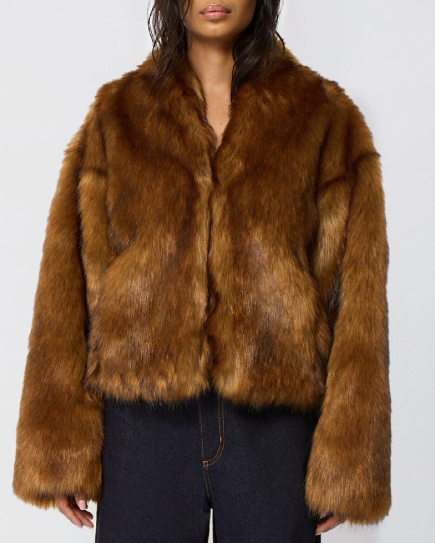Khy Brown Faux Fur Jacket by Khy - Pickle