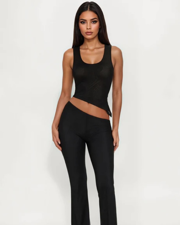 Diana Lady's Pants 着圧レギンス M-L 黒 Diana Asymmetrical Mesh Pant Set by Fashion Nova - Pickle