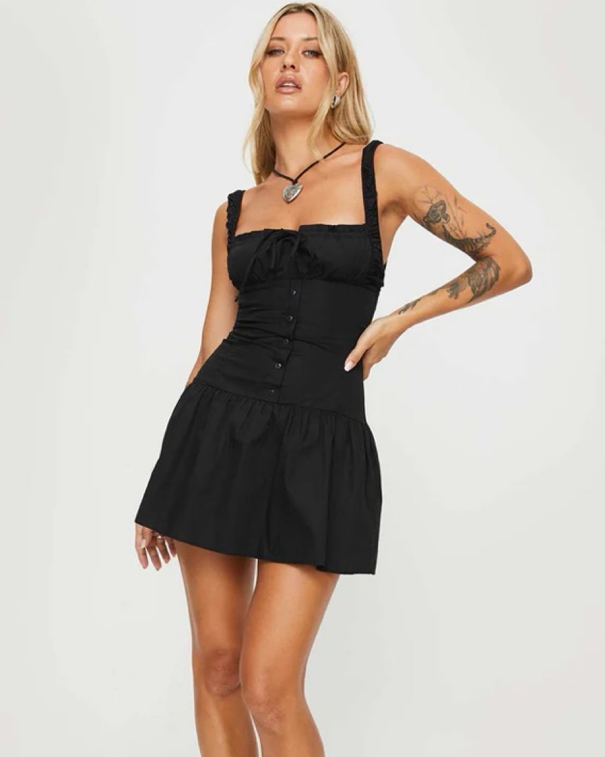 Lioness heart shaped MINI DRESS BLACK by Lioness - Pickle