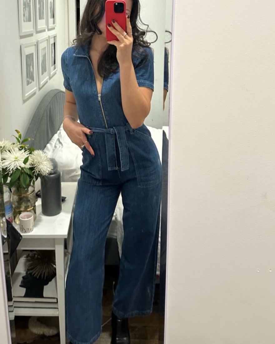 Reformation Cassidy Denim Jumpsuit by Reformation - Pickle