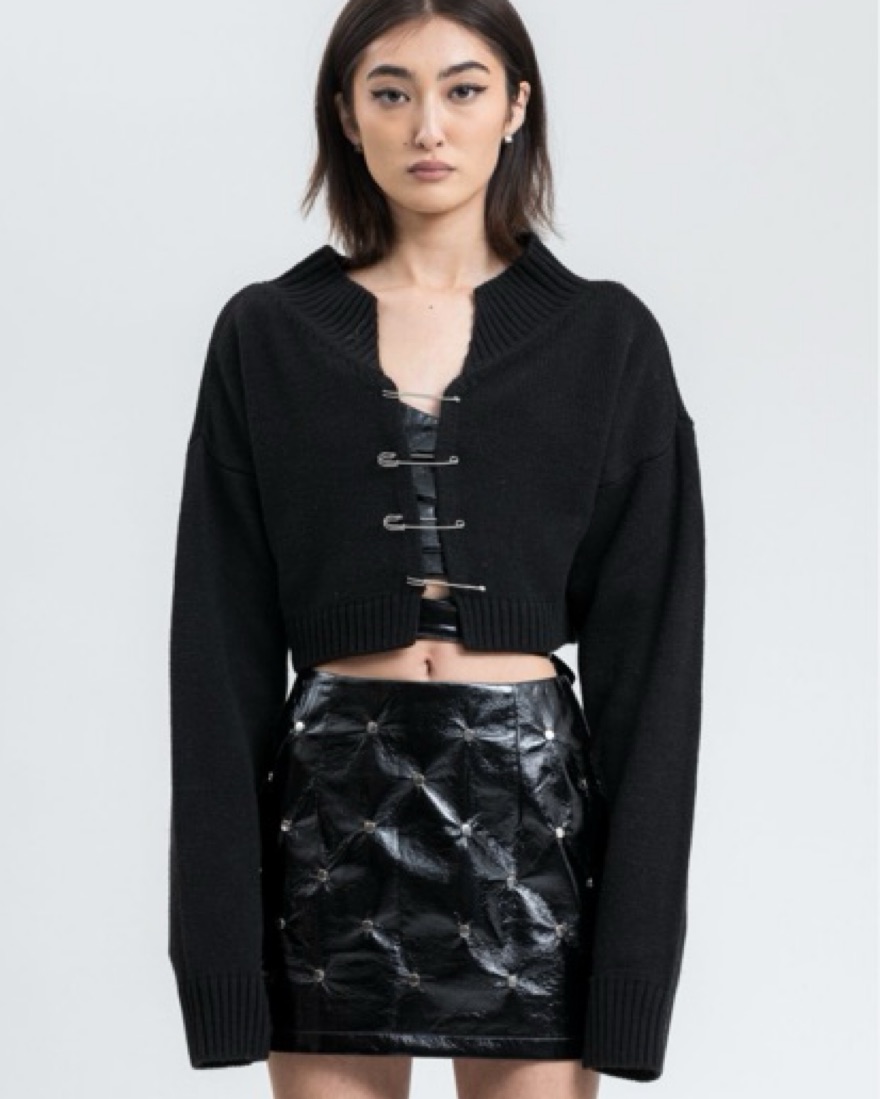 Danielle Guizio Safety Pin Cardigan by Danielle Guizio - Pickle