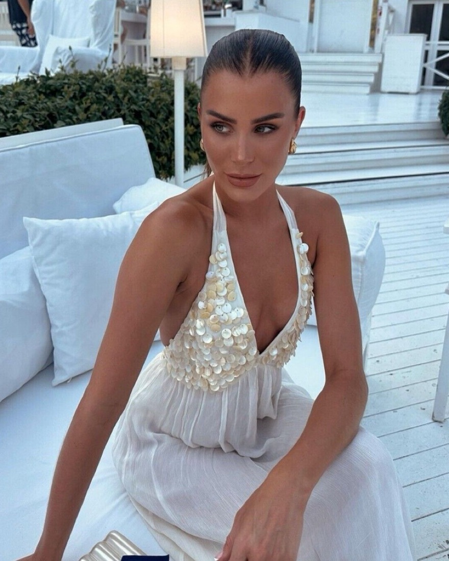 Seashell Halter Neck Maxi Dress by Zara - Pickle