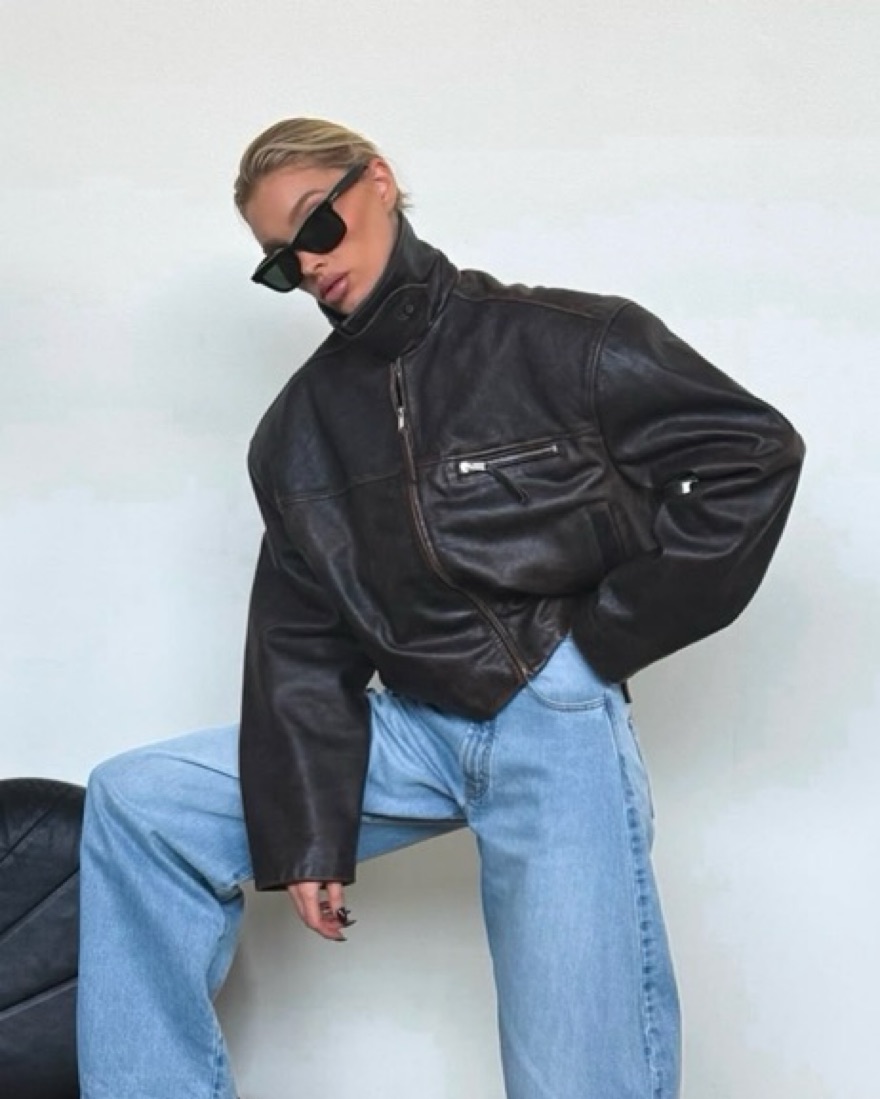 Helsa oversized leather jacket by Helsa - Pickle