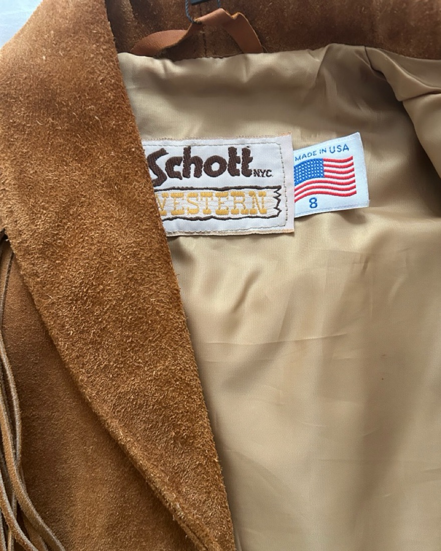 Schott NYC Western Fringe Suede Jacket by Schott - Pickle