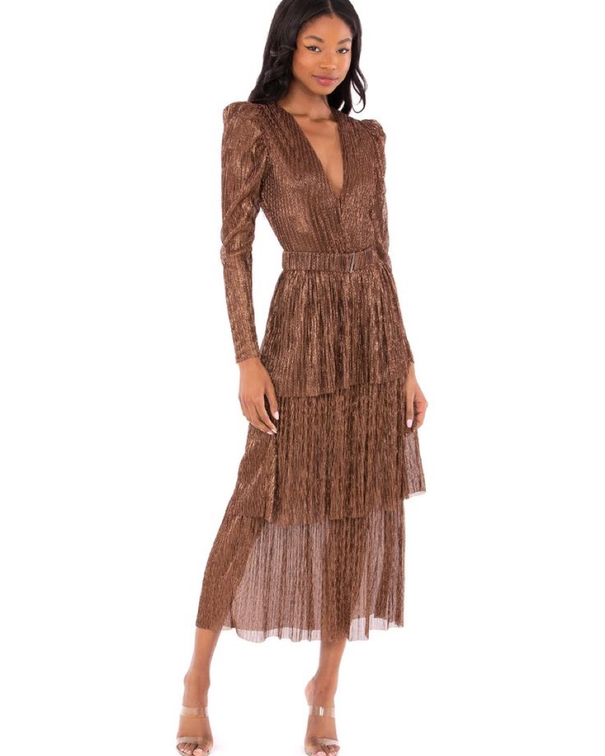 山わさび Lady 14 Standing Tall Sabina Musayev Carry Dress In Bronze by Sabina Musayev - Pickle