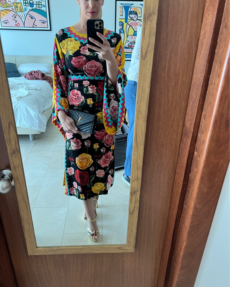 Dolce & Gabbana Rose Print Caftan (runwa by Dolce + Gabbana - Pickle