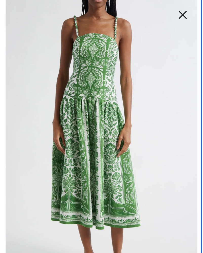 Farm Rio Green Delicate Tapestry Dress by Farm Rio - Pickle