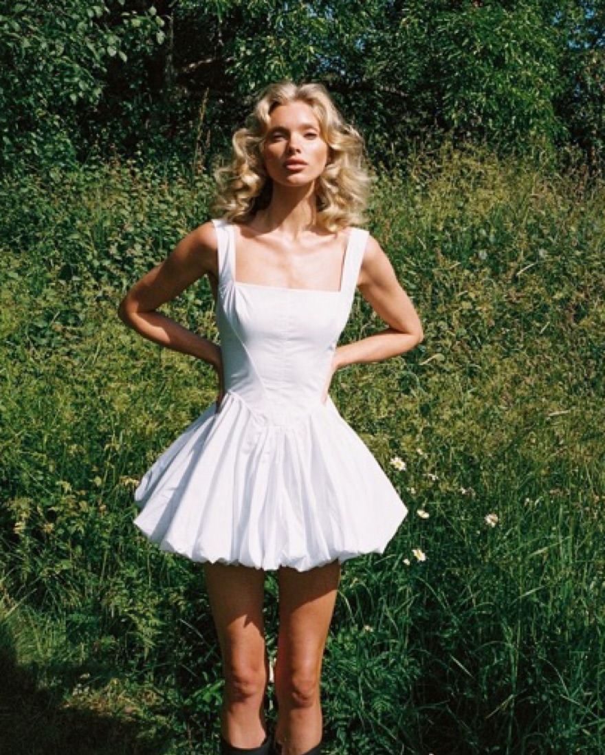 HELSA Poplin Bubble Mini Dress White by Helsa - Pickle