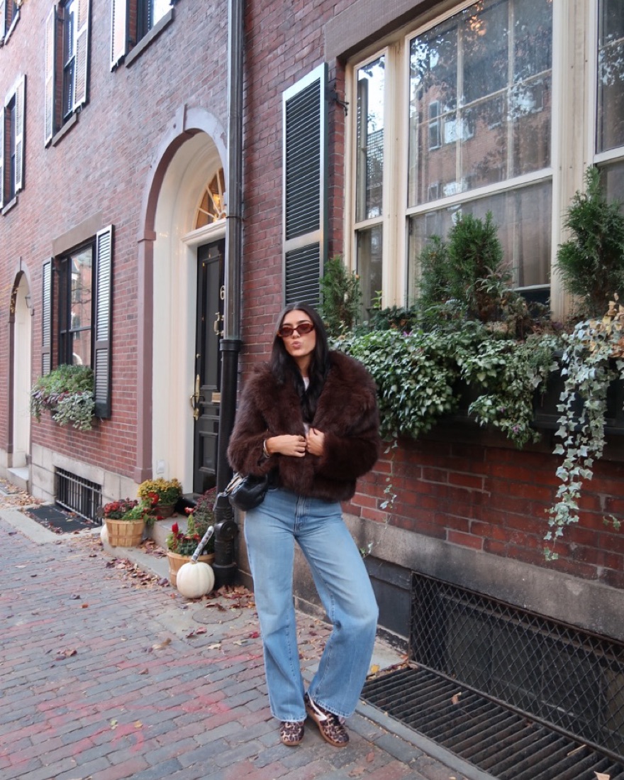 BERSHKA エコファーコート ブラウン系 BERSHKA エコファーコート ブラウン系