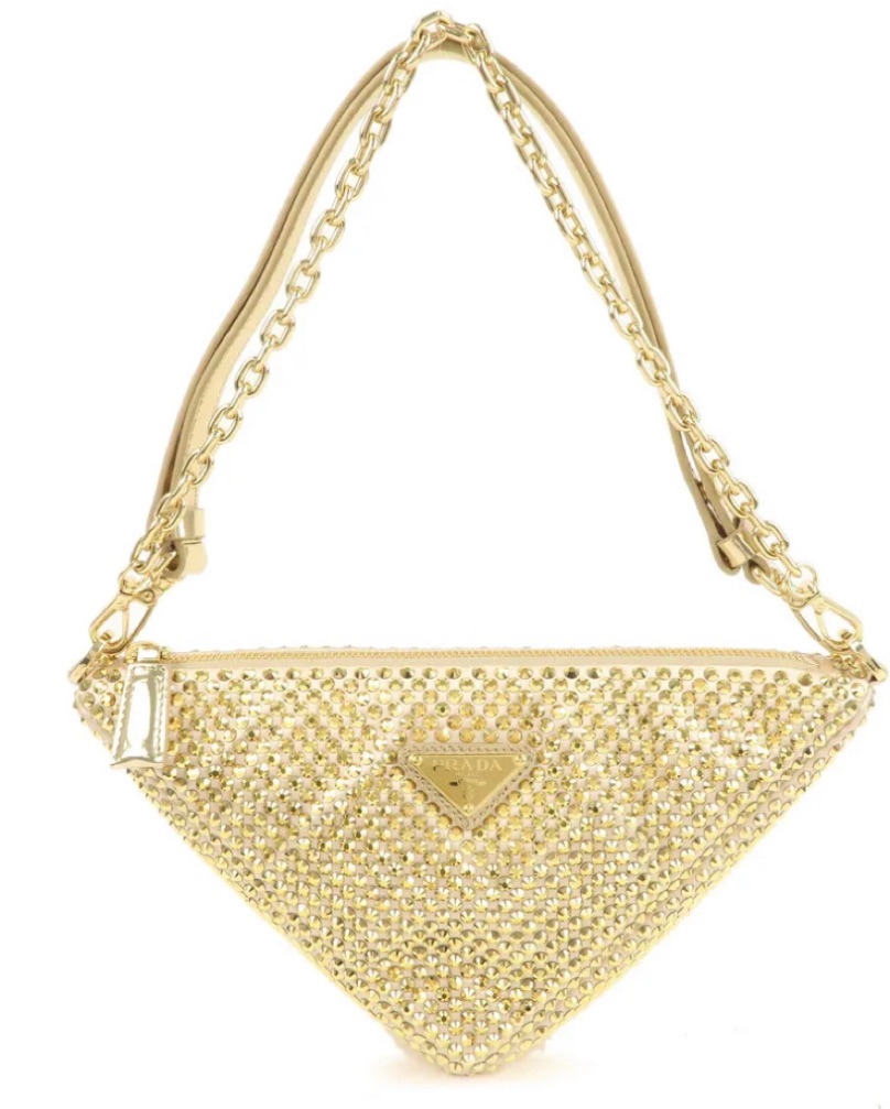 Prada Triangle Crystal Shoulder Bag by Prada - Pickle