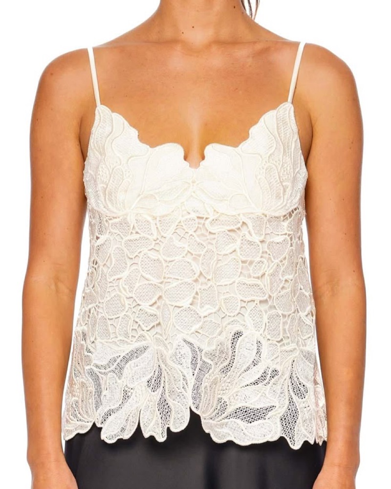 Simkhai Ivory Lace Tank Top by Jonathan Simkhai - Pickle
