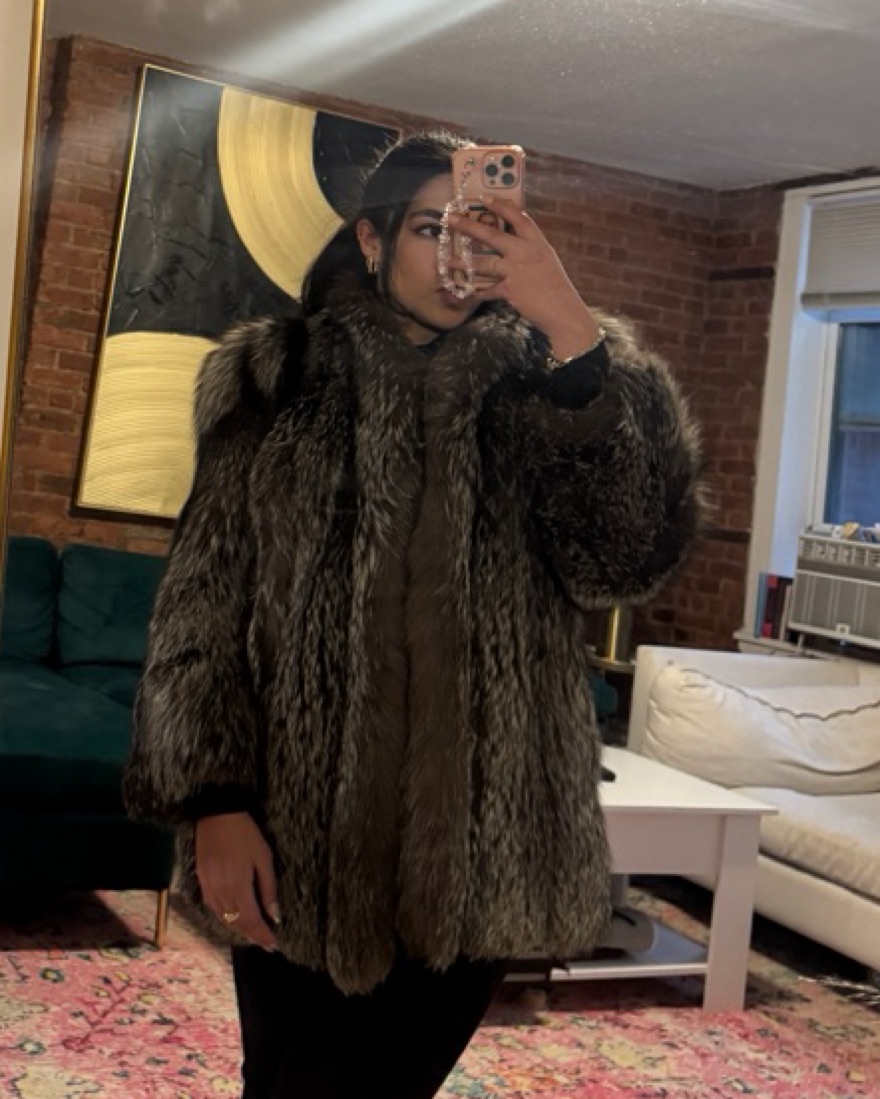 Real Silver Fox Fur Coat by Unknown - Pickle