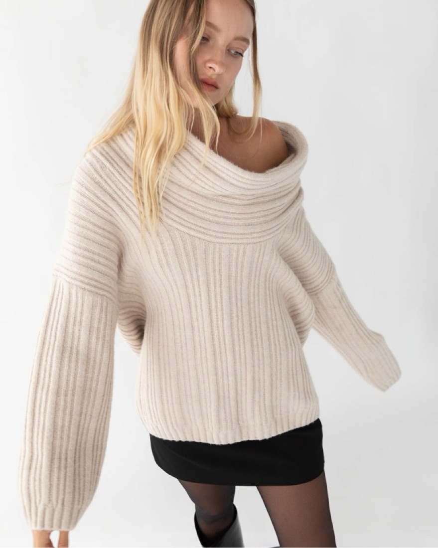 Off Shoulder Sweater Oak & Fort by Oak & Fort - Pickle
