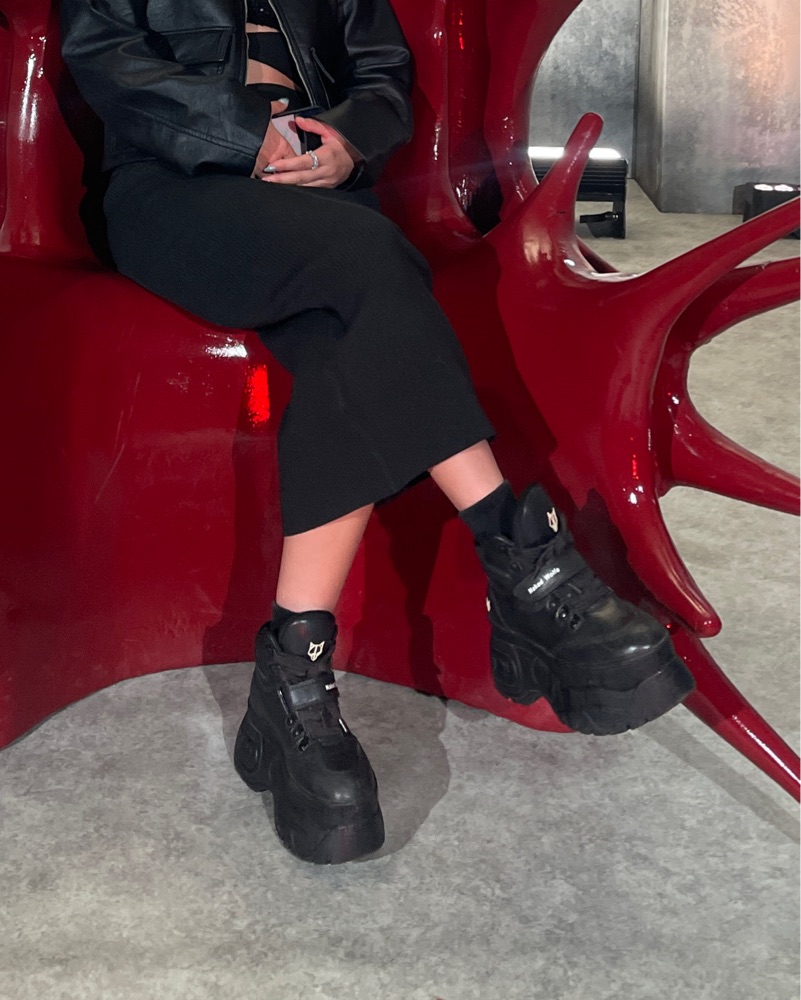 Naked wolfe Black Leather Platform Shoe by Naked Wolfe - Pickle